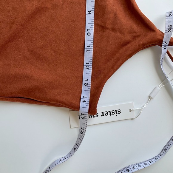 Sister Swim Womens One Shoulder Sleeveless One-Piece Swim Terracotta Size Medium - Picture 5 of 12